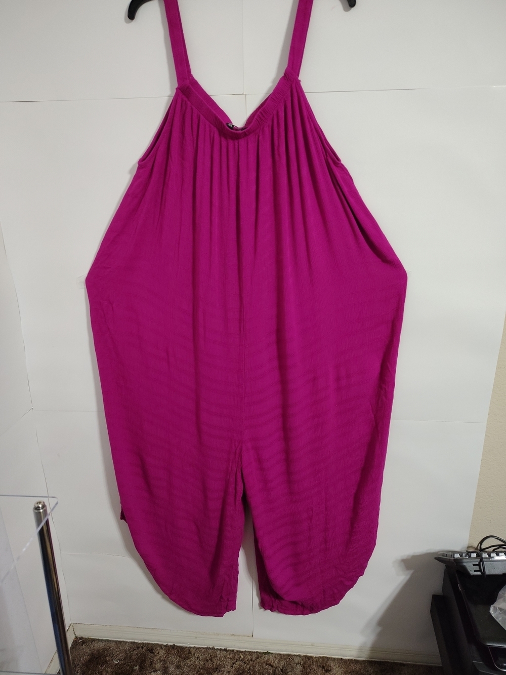 Women’s Relaxed Strap Jumpsuit in Magenta (Fucsia) -K